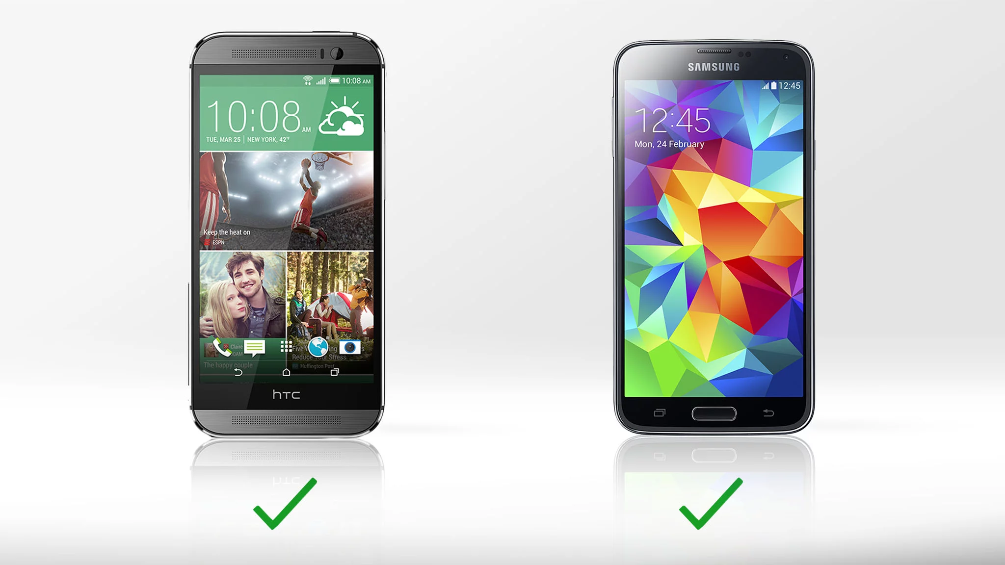 Each phone has an extreme power-saving mode that desaturates the screen and limits processes to stretch a little bit of juice out to hours of extra battery life