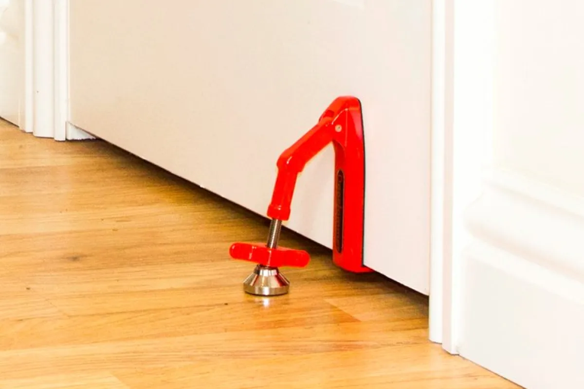 The DoorJammer helps keep doors from being forced open