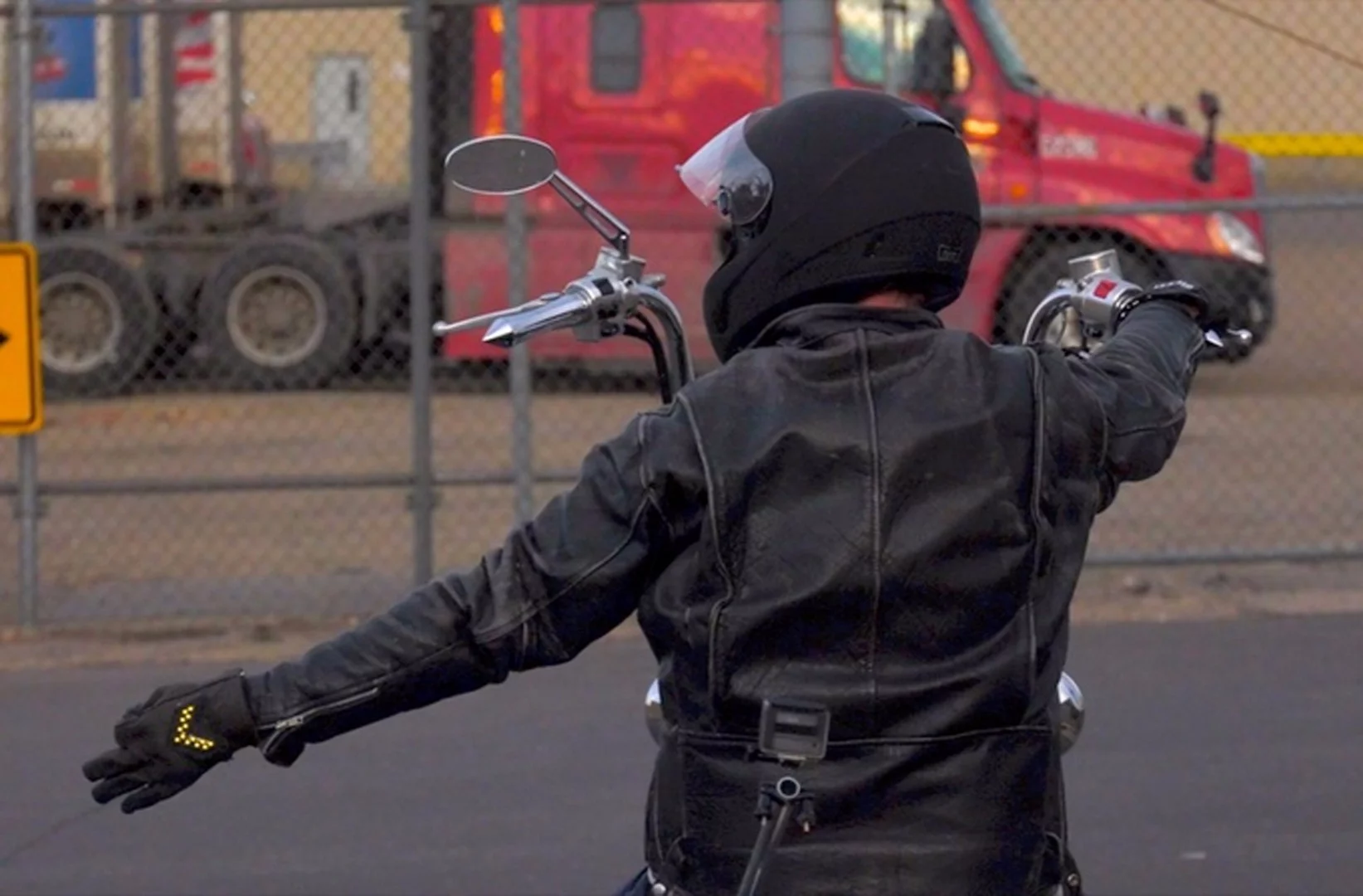 SignalWear Lane Changer gloves are designed with bright LEDs at the back of the glove to provide greater visibility