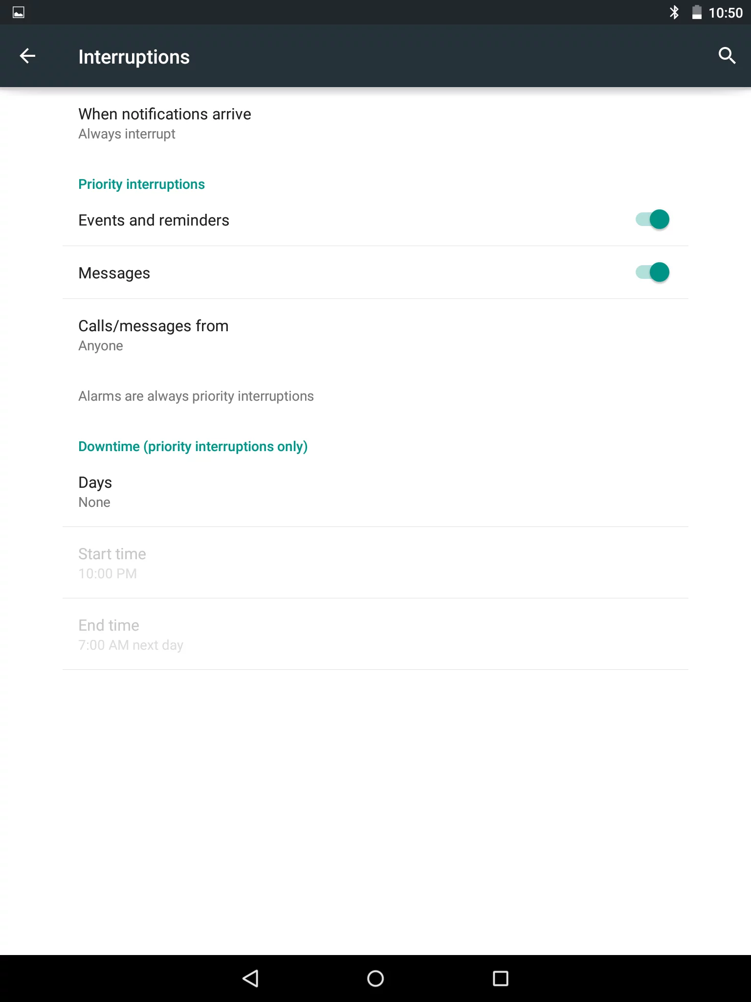 New settings provide control over notifications and "interruptions"