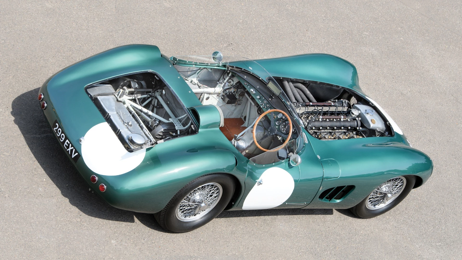 The first of just five DBR1 cars built. The RM Sotheby's press release calls it "the most important Aston Martin ever produced." Only five were made, and between them they won the 24 Hour of Le Mans and the World Sportscar Championship in 1959. The Aston Martin DBR1 is headed for auction at Monterey and expectations are of a sale price in excess of $20 million. See our extensive feature on this car.