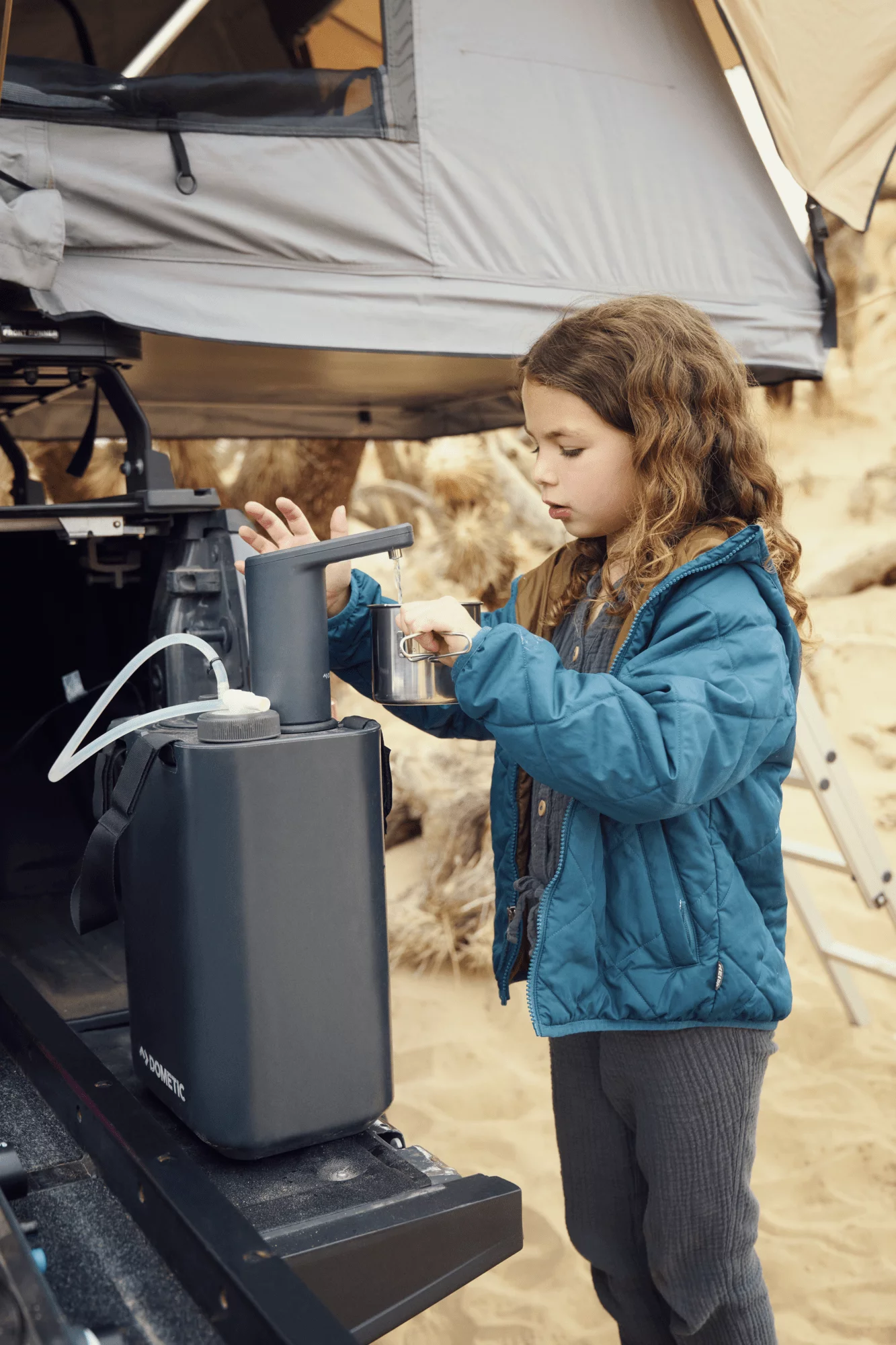 The Hydration Faucet can mount directly to the Water Jug or separately via magnetic base