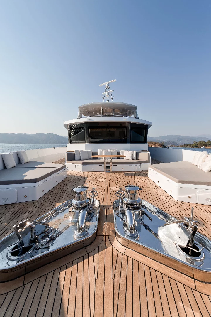 Rooftop deck on board the 32XP explorer yacht