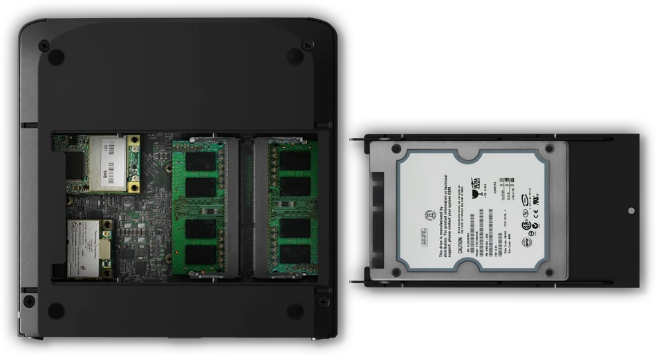 New to the redesigned fit-PC3 is a one-screw, slide-out service door for easy access to the device's 2.5-inch HDD, memory slots and mini-PCIe
