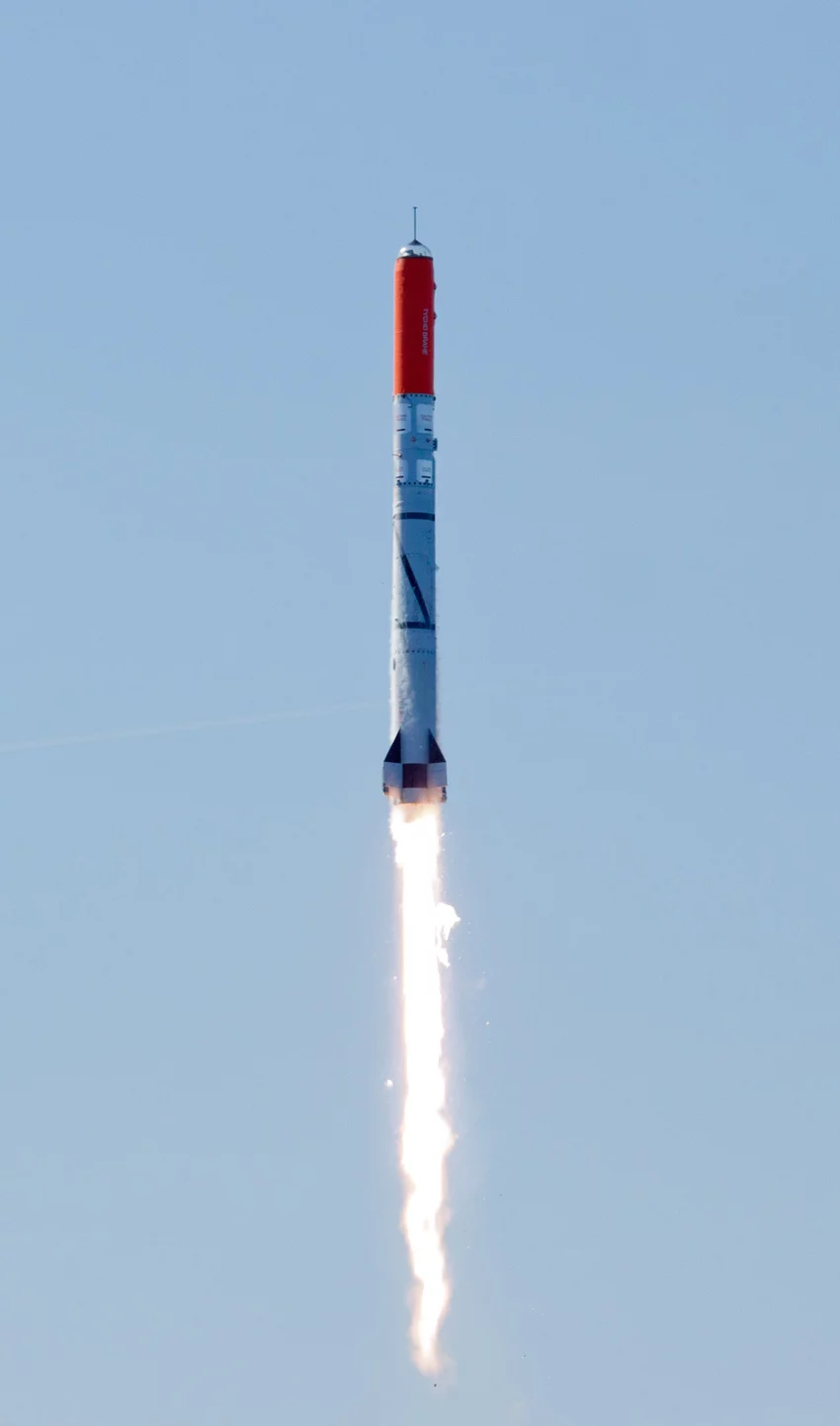 Launch of Tycho Brahe suborbital spacecraft on a 2011 test flight (Photo: Copenhagen Suborbitals)