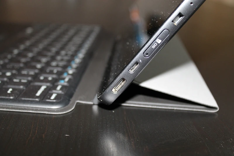 The lightweight keyboard can be folded for use as a stand and can be wrapped around the tablet like a cover