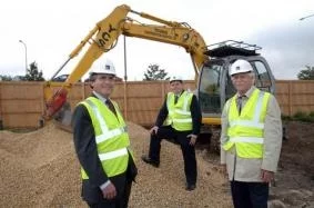 From left to right Rod MacGillivray, Managing Director of Avebury, Alan Prole, Managing Director of Live Smart @ Home, and Councillor Malcolm Graham, Gateshead Council’s Cabinet Member with responsibility for Sustainable Communities, at the BoKlok site in