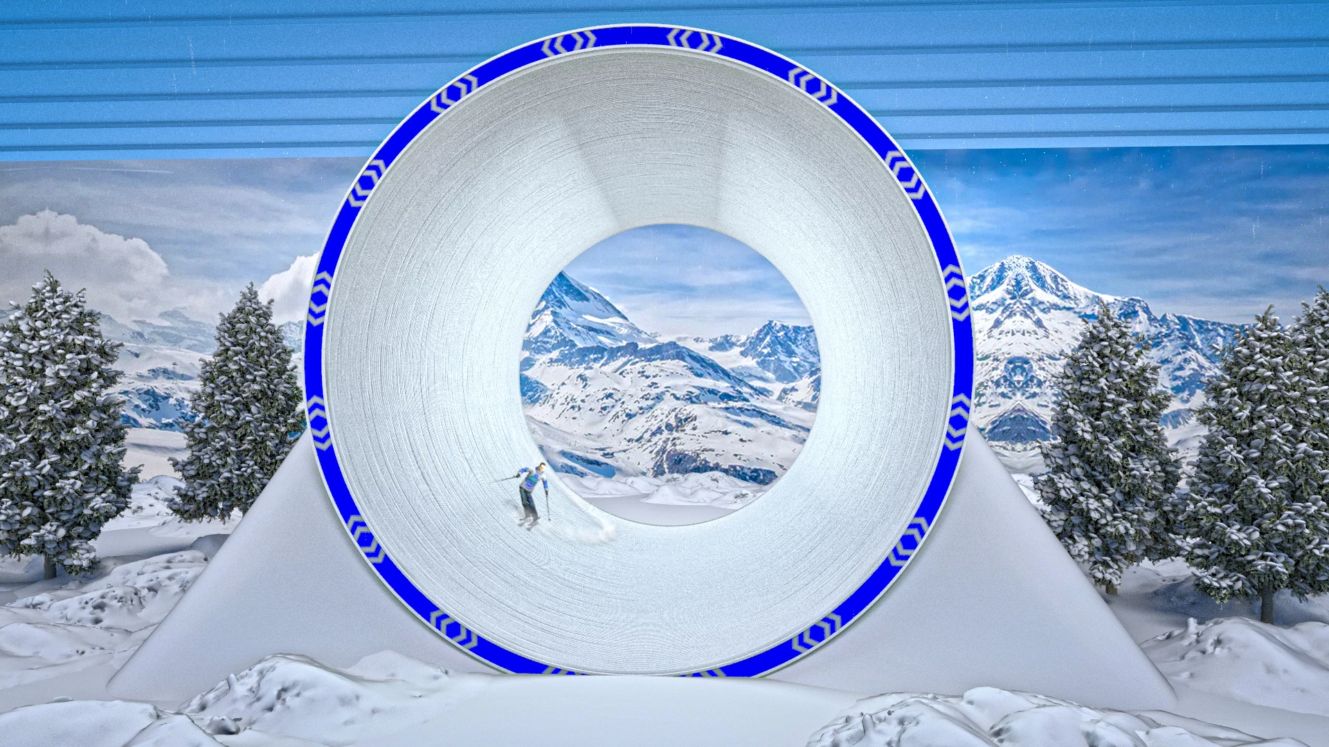 The higher up the wall you go, the more acceleration you can unlock. Riding the Snowtunnel (rendered here, as full-size prototypes are yet to be built) might feel a bit like surfing a wave