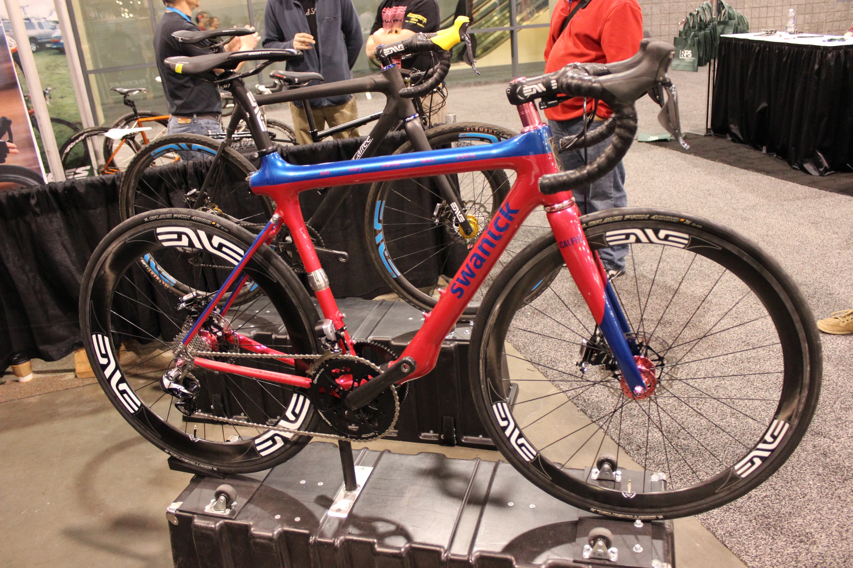 This Calfee Design road bike can have an extra section added to its rear end, converting it into a tandem
