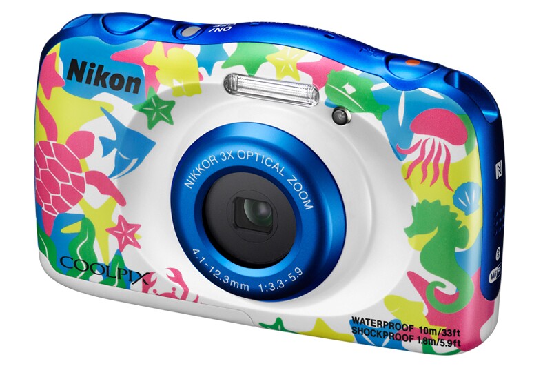 The Nikon Coolpix W100 features a 13-megapixel 1/3.1-inch CMOS sensor, paired with a lens which gives a 30-mm to 90-mm focal range equivalent