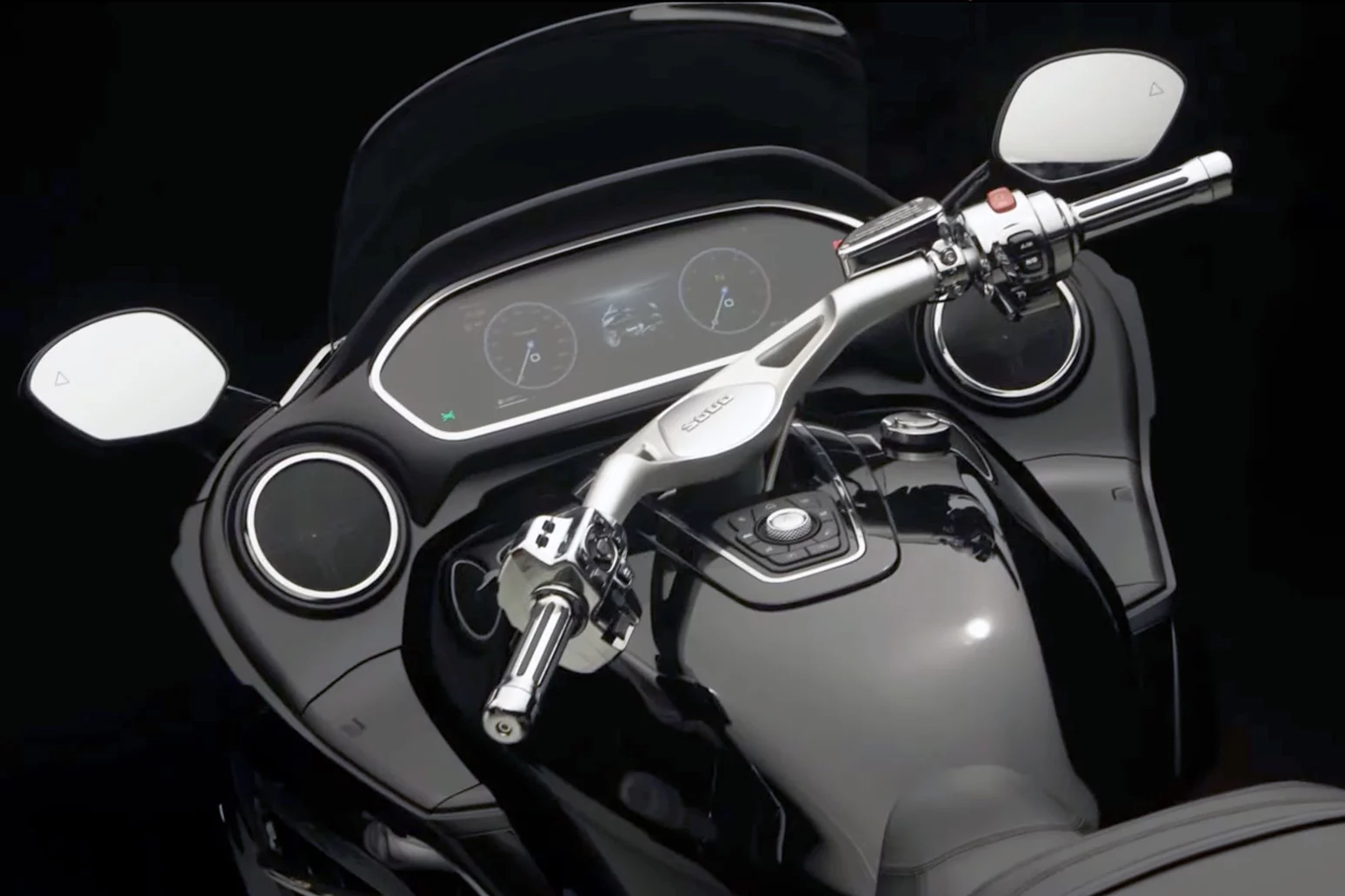 Souo's first motorcycle has a 4-valve, quad-cam, horizontally-opposed, eight-cylinder, two-liter engine