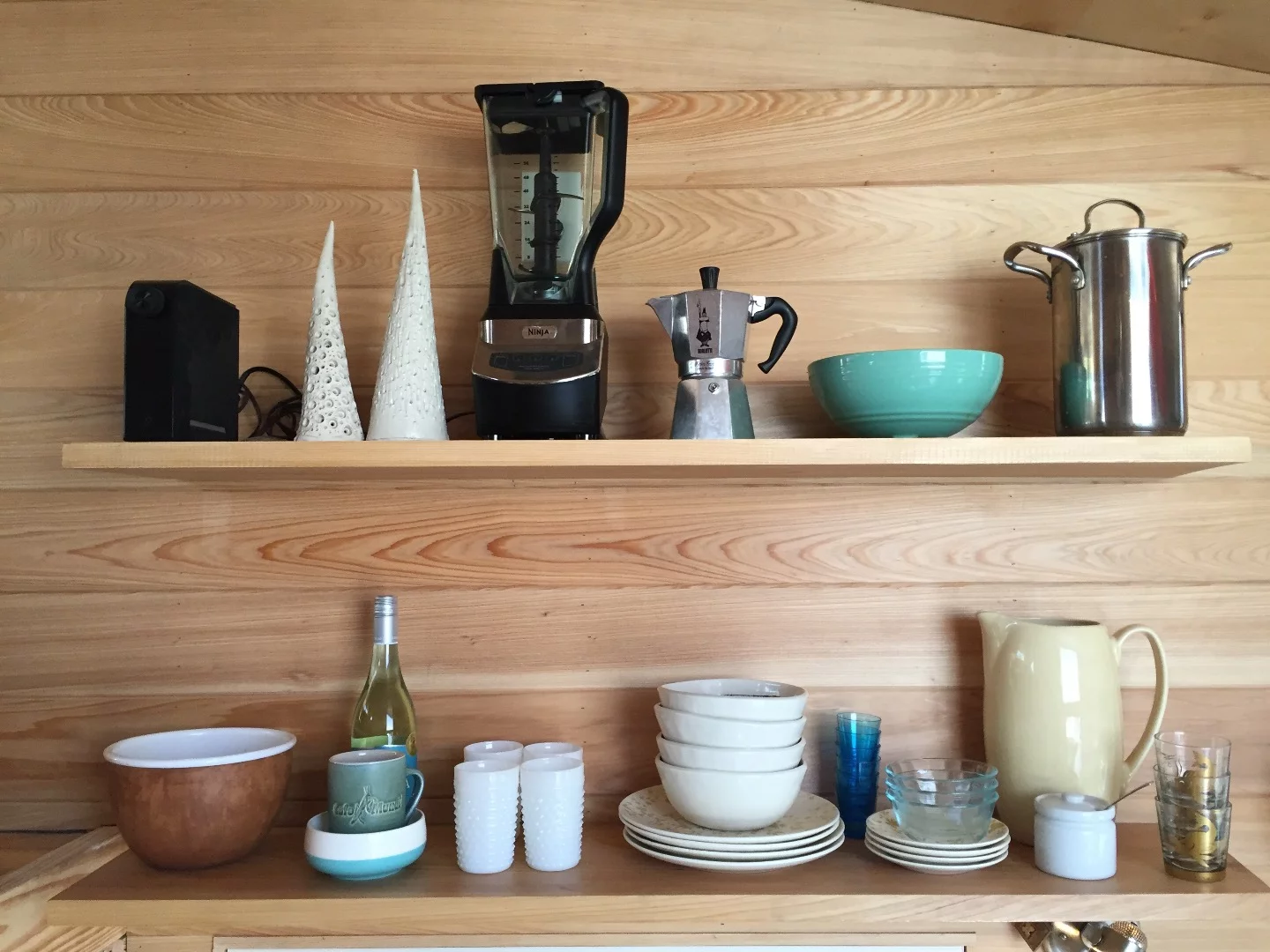 There's plenty of shelving and storage space installed