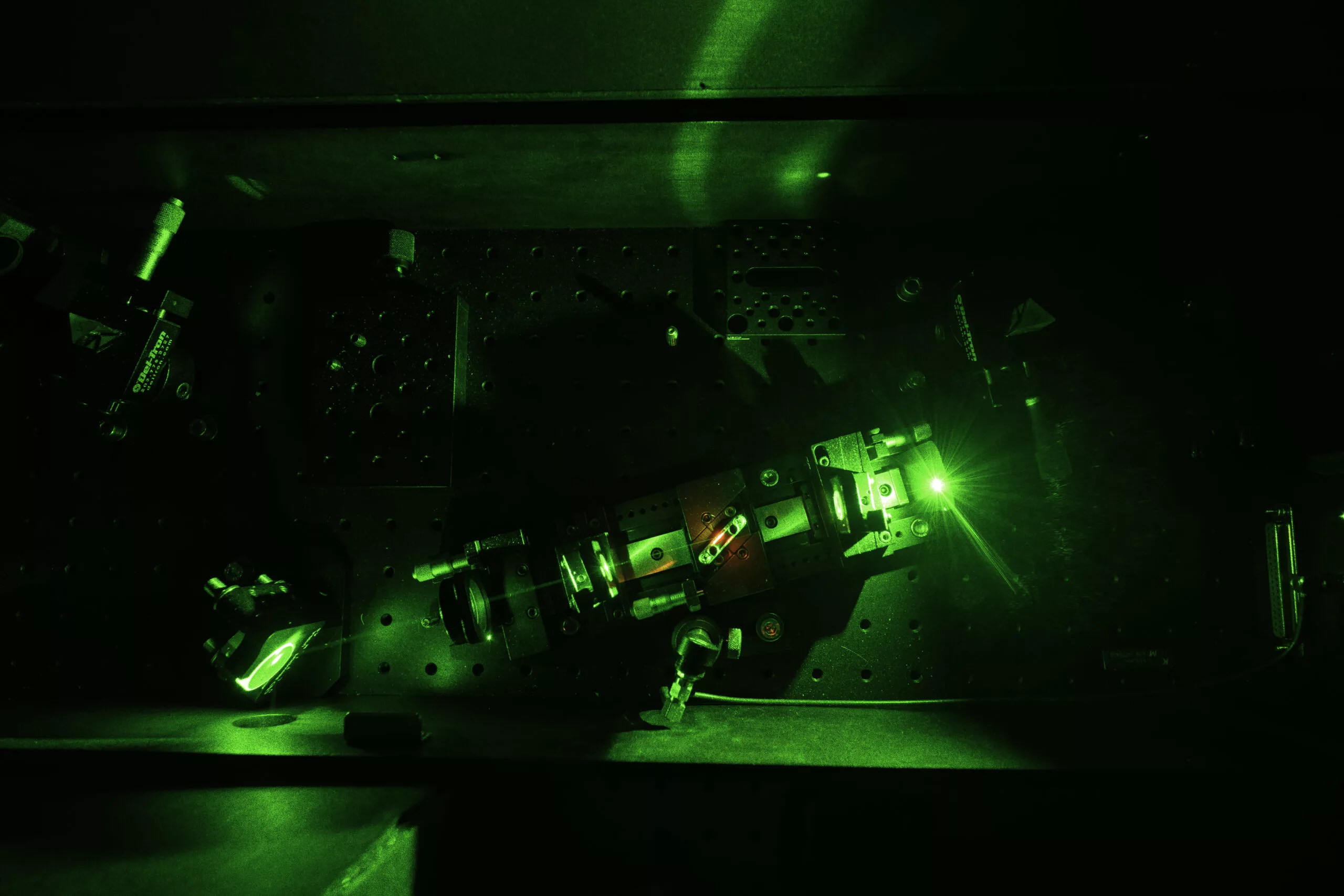 Gou's team uses a laser oscillator to generate light pulses for etching nanostructures onto thermoelectric generators