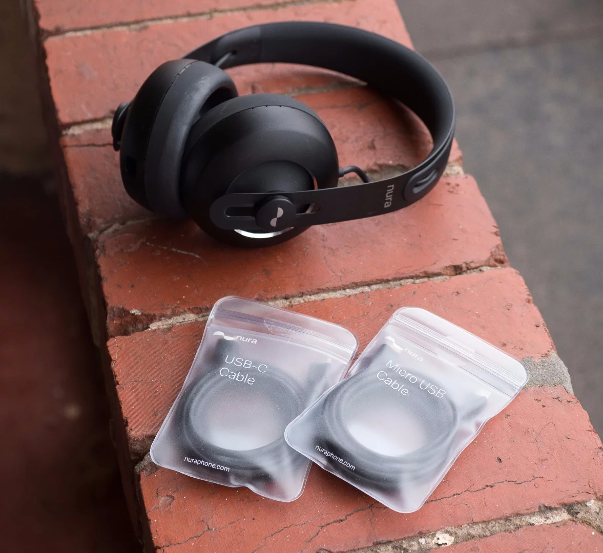 Nuraphones: choose your cables at checkout. They ship with basic USB for charging.