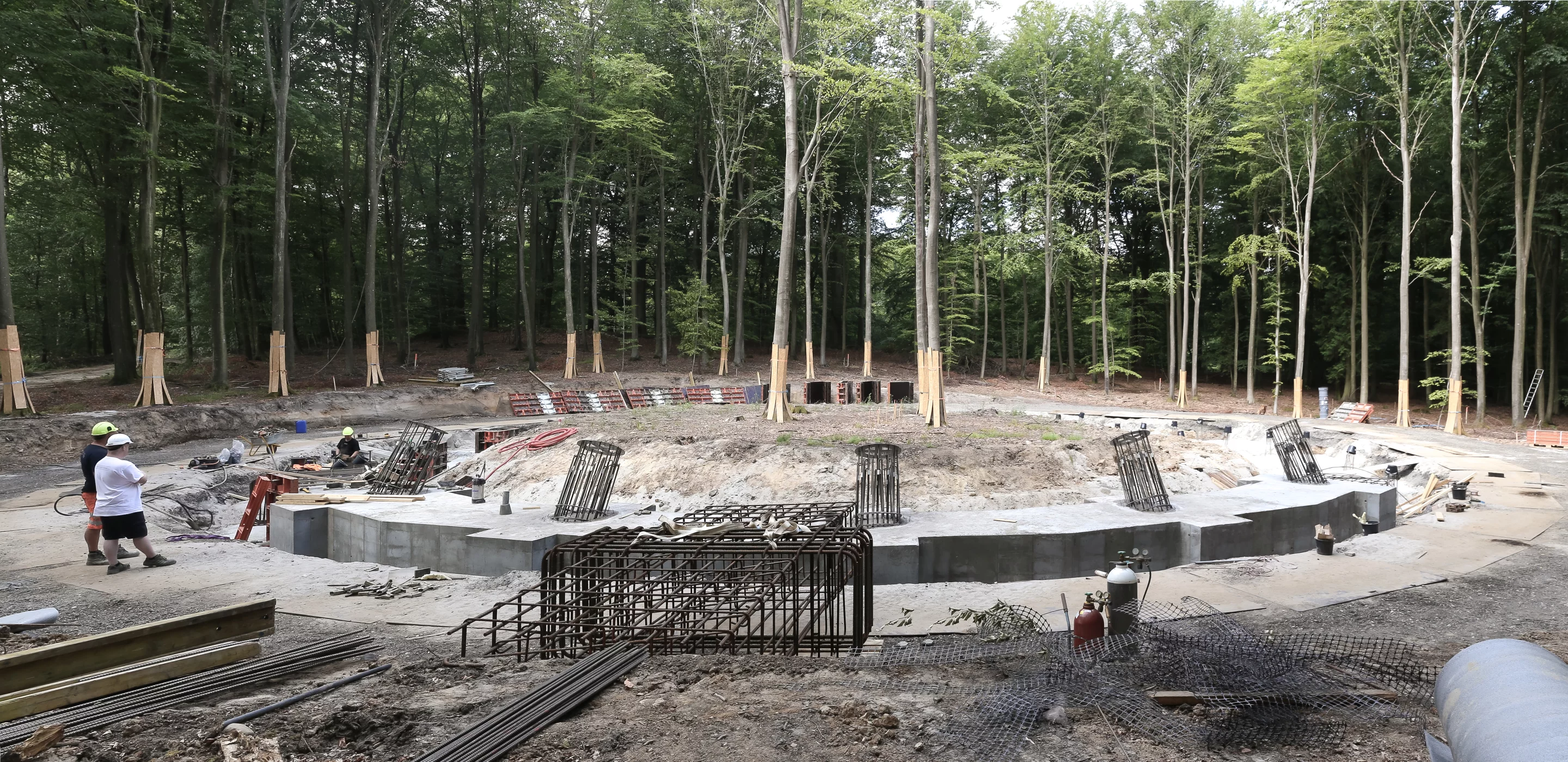 Construction photo of the Camp Adventure Tower
