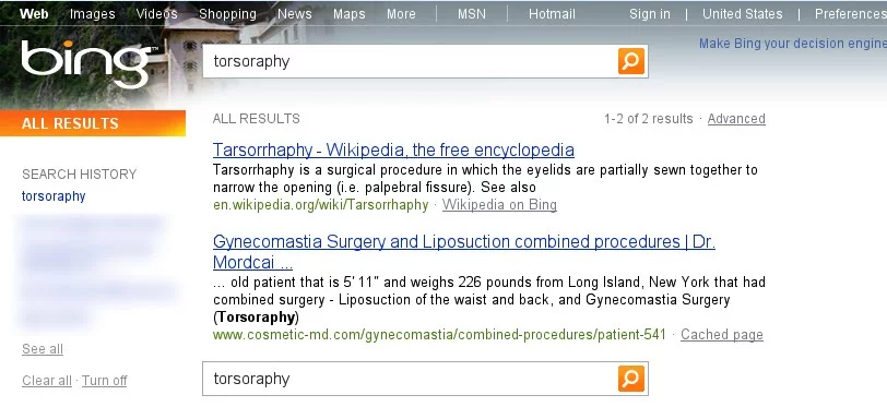Bing caught recycling Google search results.