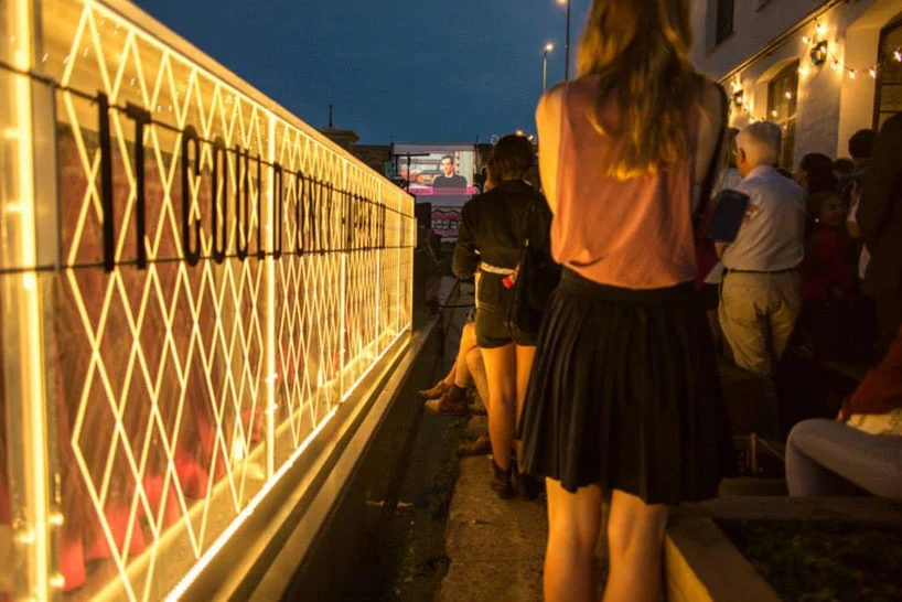 The above-deck projection suite sits within a semi opaque cubic structure, which glows from the inside out during the evening film sessions