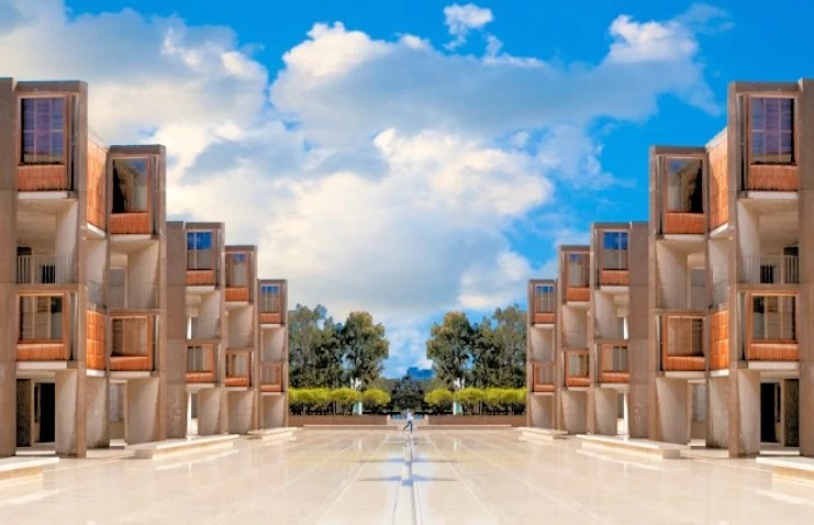 Salk Institute for Biological Studies as seen from the central courtyard (Photo: Salk Institute)