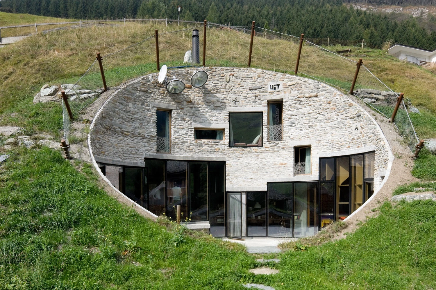 Completed in 2009 Villa Vals is a remarkable space, completely hidden in the mountainside. Access is only achieved through an underground tunnel from a nearby barn