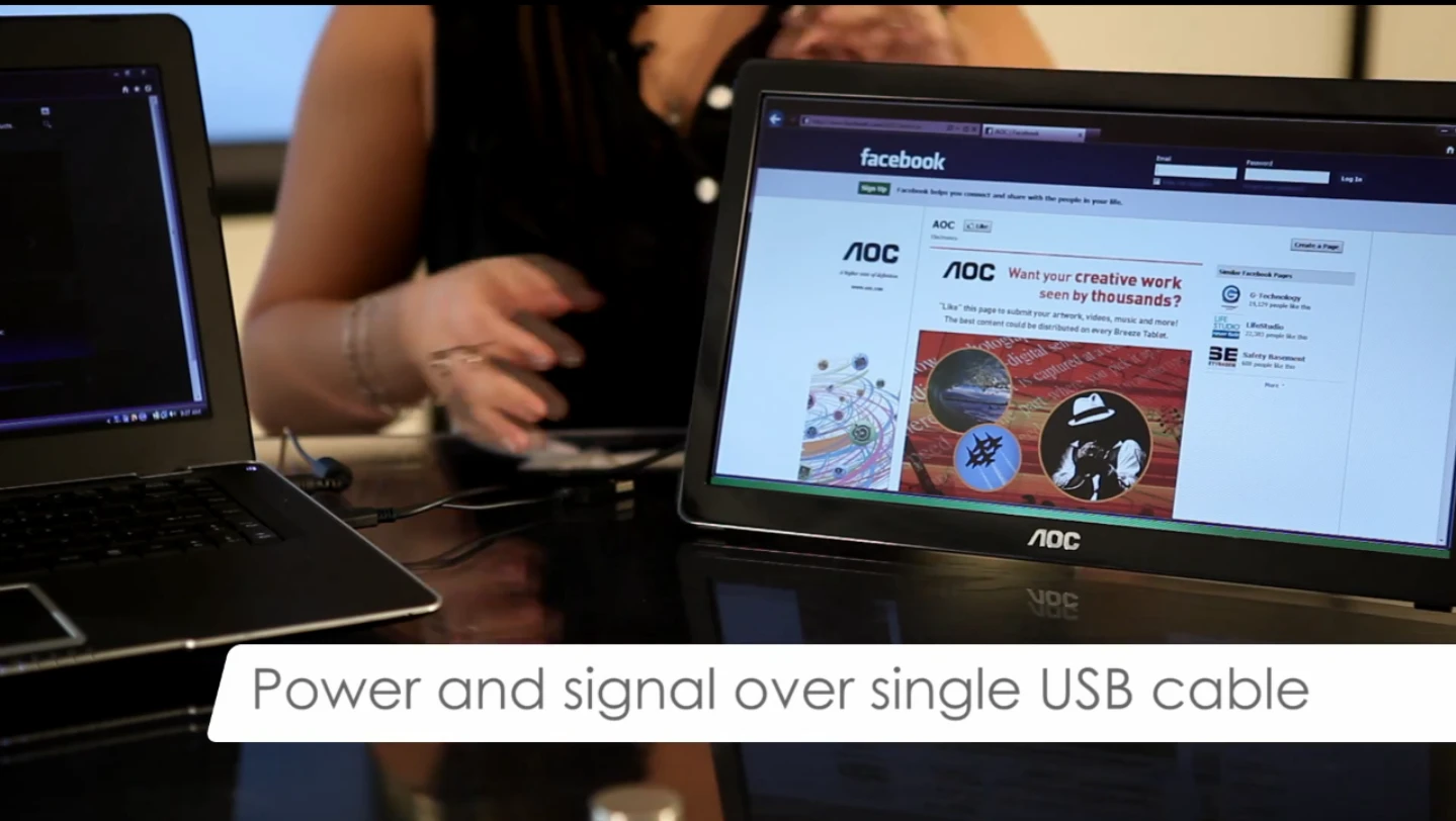 AOC's E1649FWU 15.6 inch USB display