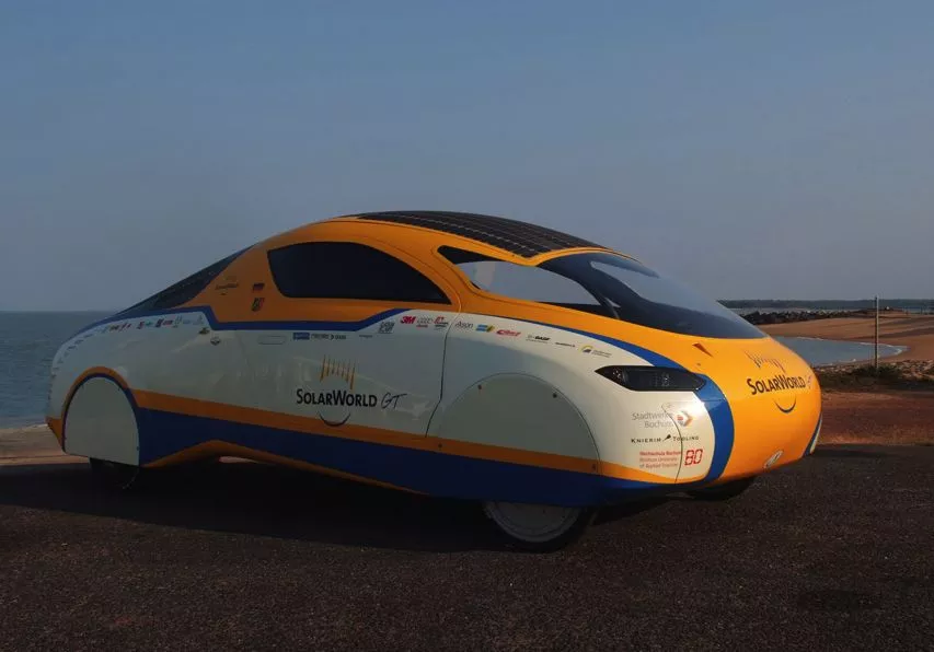 The SolarWorld GT solar-powered car is currently on a drive around the world, and embarks on the U.S. leg of its trip later this week