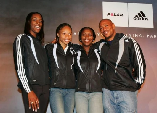 Dee Dee Trotter, Allyson Felix, Veronica Campbell and Maurice Greene at the Project Fusion Launch Event in Helsinki