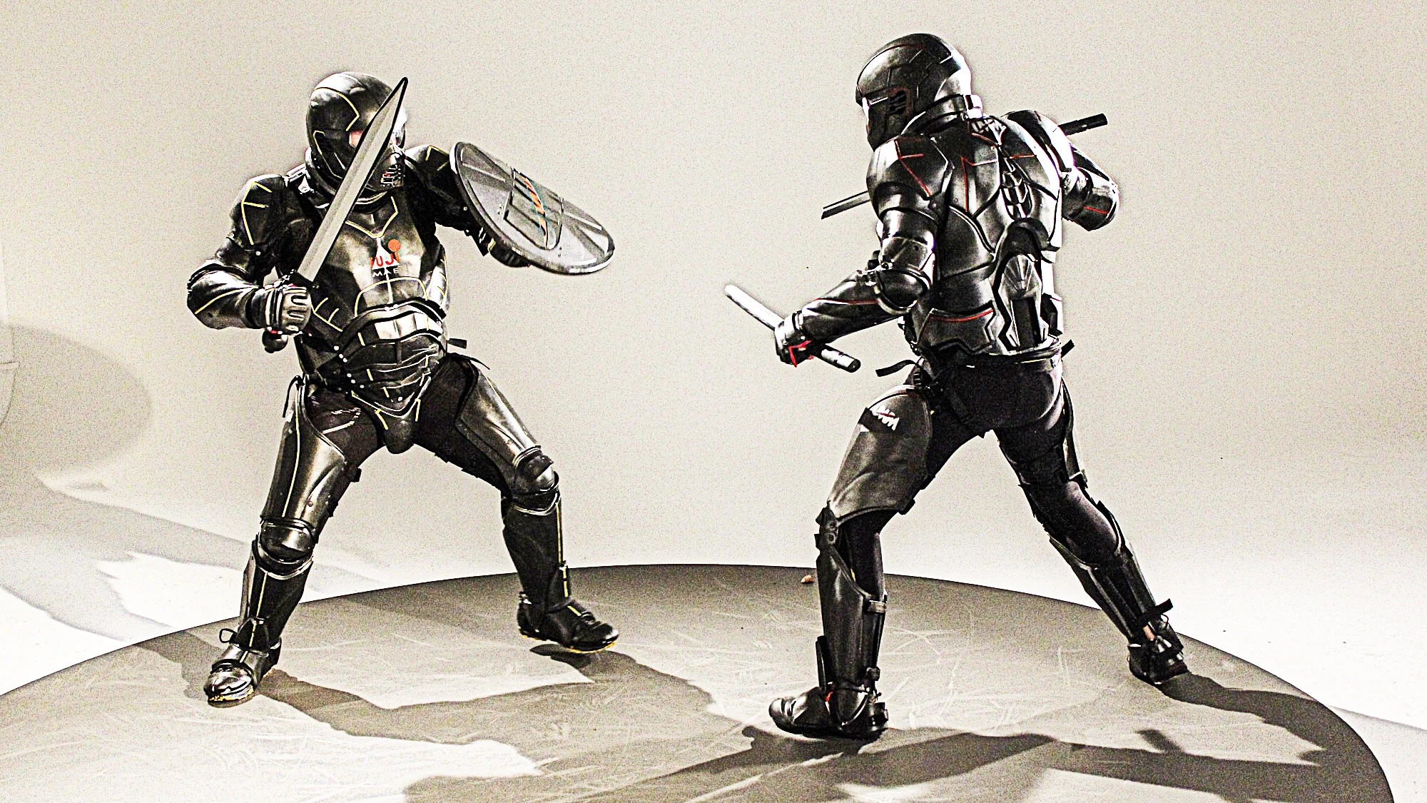 Ultimate Weapons Master, or UWM, allows full contact weapons fighting to the virtual death, using high-tech armor that registers strike damage and gives the fighters a real-time health bar