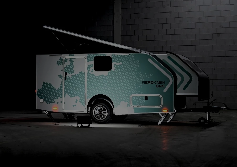 Aero Cabin debuted the One caravan this month at the Camper and Caravan show in the Netherlands