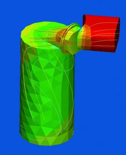 The port geometry of the RCV engine was developed using computational fluid dynamics