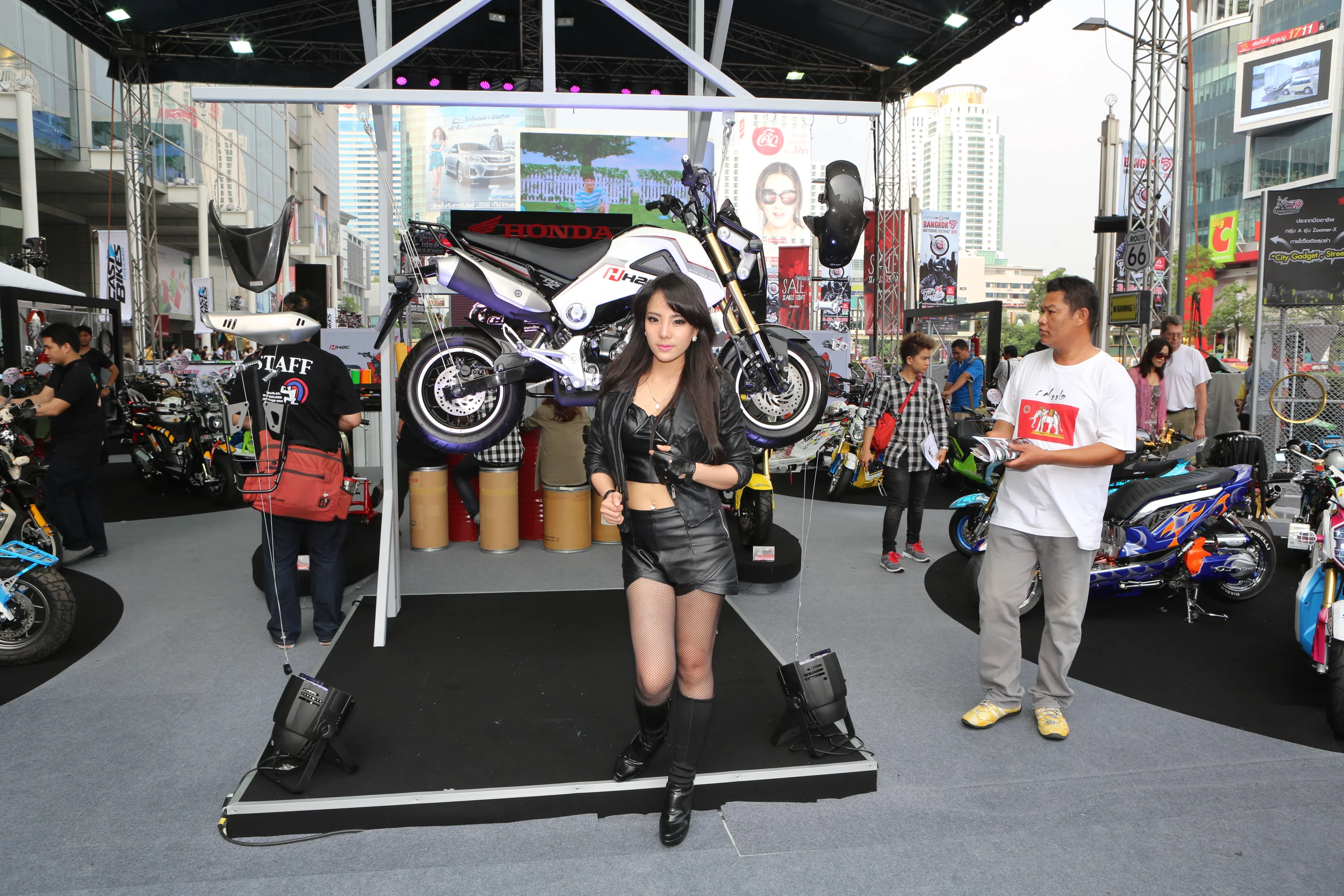 The recently released Honda MSX125 already had a display of accessory and customization options on display (Photo: Husna Namirembe/Gizmag)