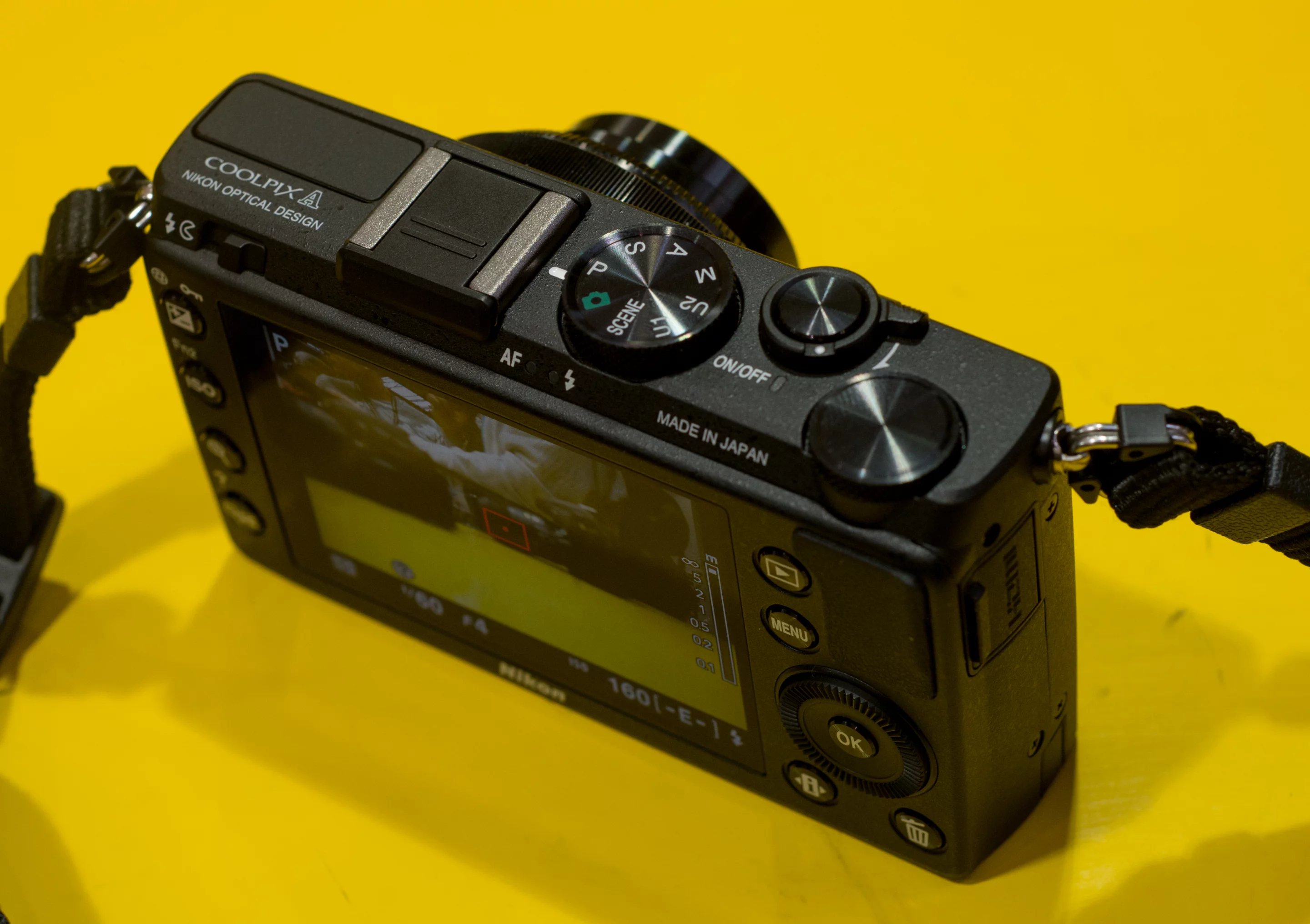 On the top of the Nikon COOLPIX A there's a mode dial with PASM options as well as Auto, Scene and two user options which can be set