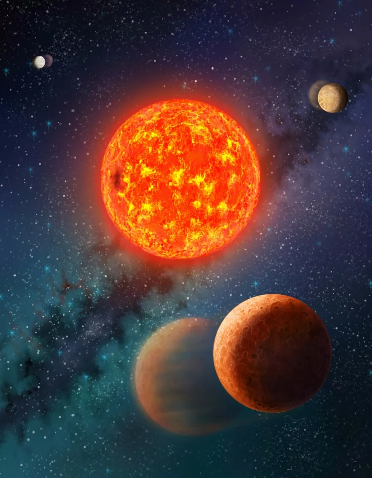 Futselaar's work on Kepler 138b, with movement trails to indicate orbiting speed