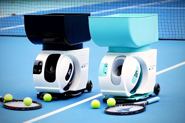 The PongBot Pace S Pro on the left features more than double the drills of the Pace S, shown on the right