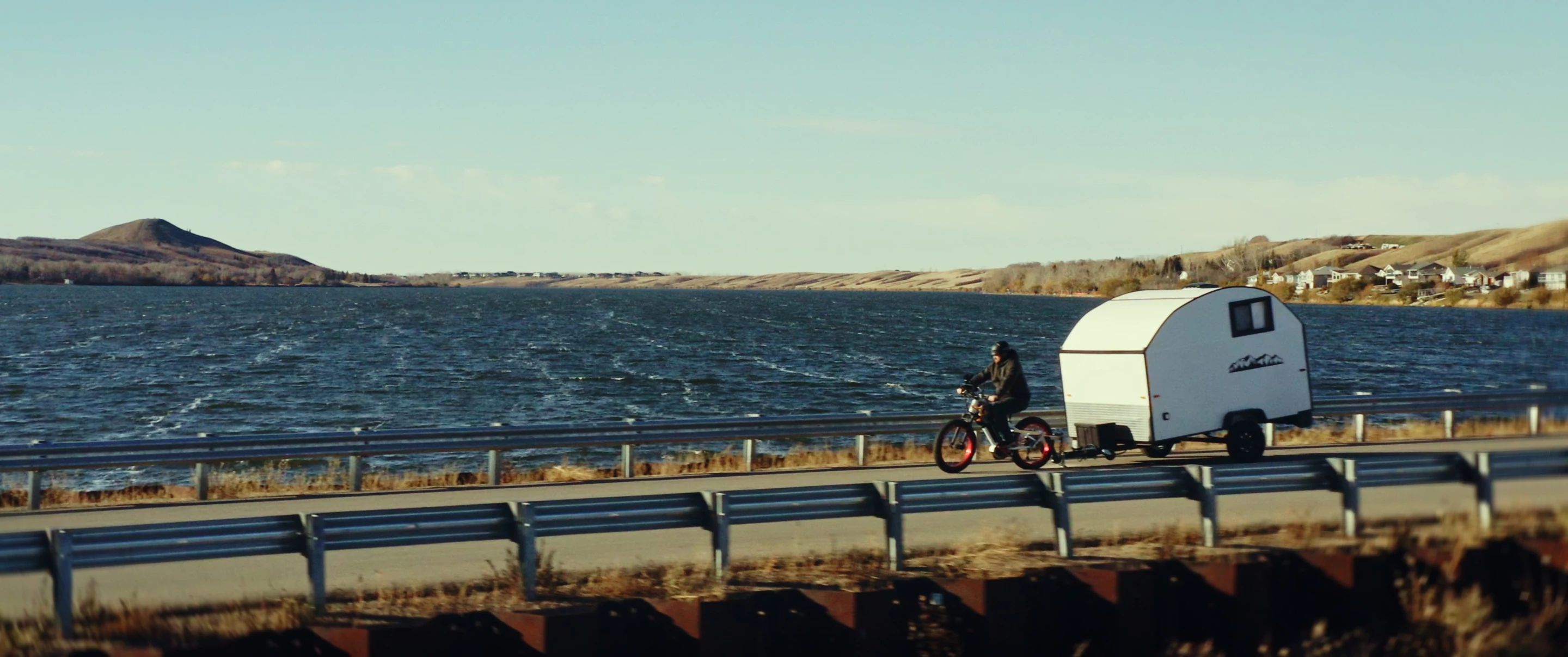 Biktrix tows a proper truck trailer on two wheels