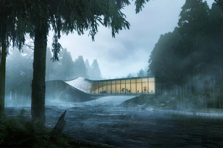 The Kistefos Museum has a 90-degree twist at its center