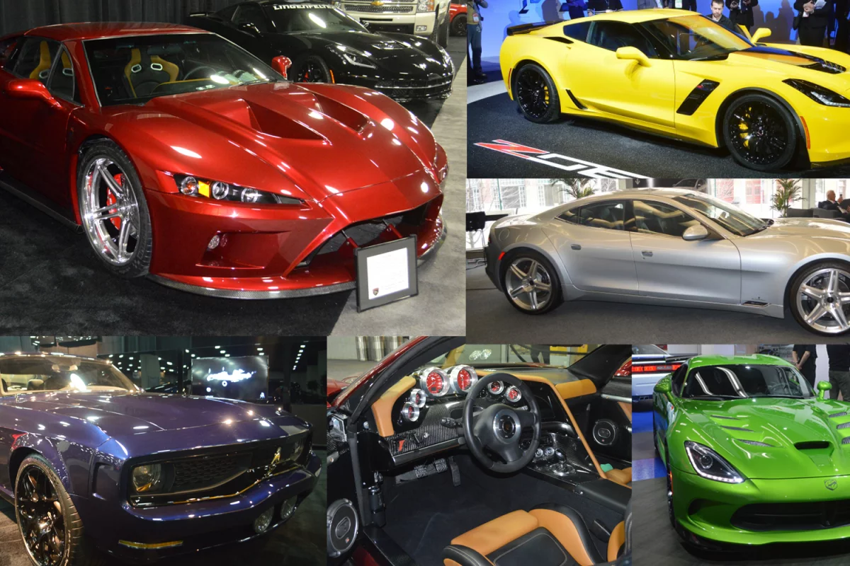 Some of the big V8s and curvy American bodies on display at this year's North American International Auto Show