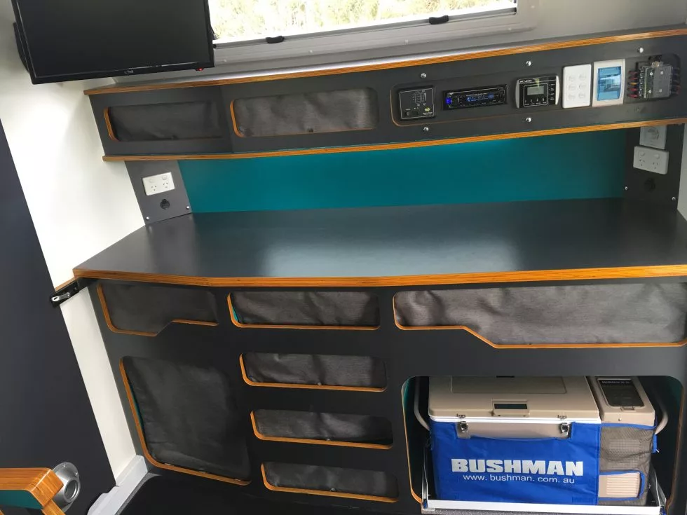 Inside the Mars Ares camping trailer