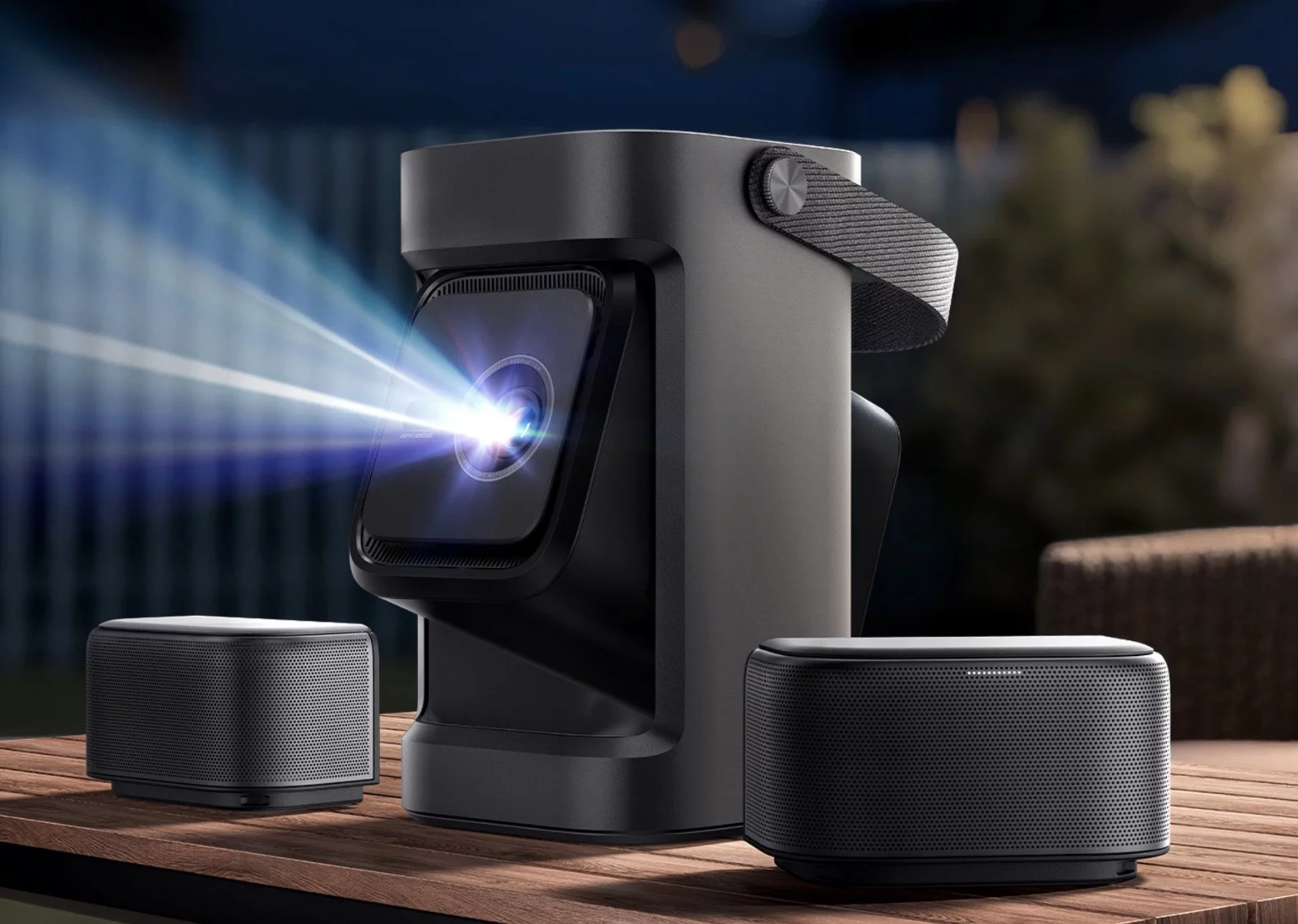 Billed as the world's first portable projector with detachable speakers