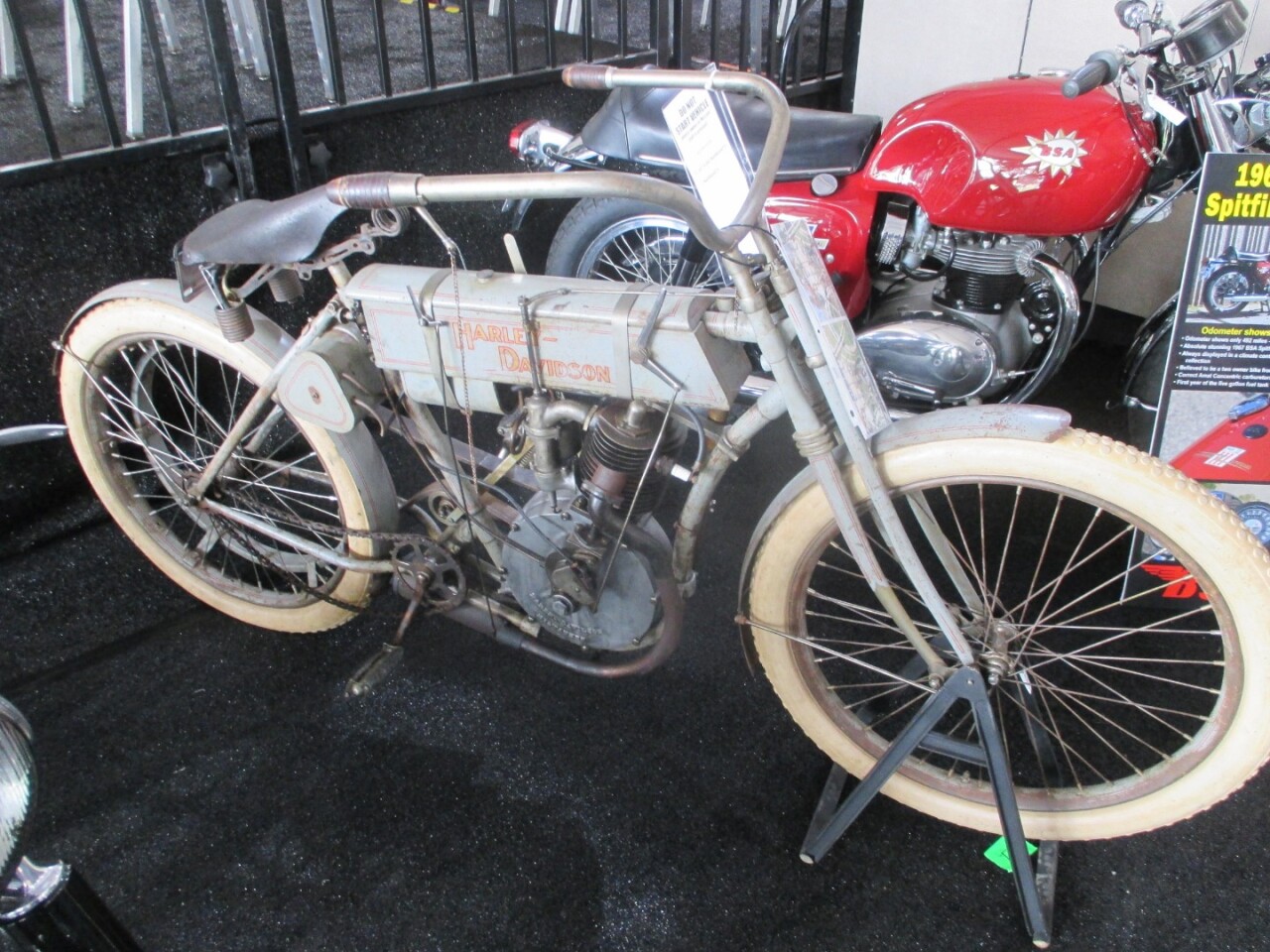 1908 Harley-Davidson Strap Tank Replica | High Bid: $85,000 | Estimate: NA | Auctioneer: Mecum | Lot T199 | Auction Description