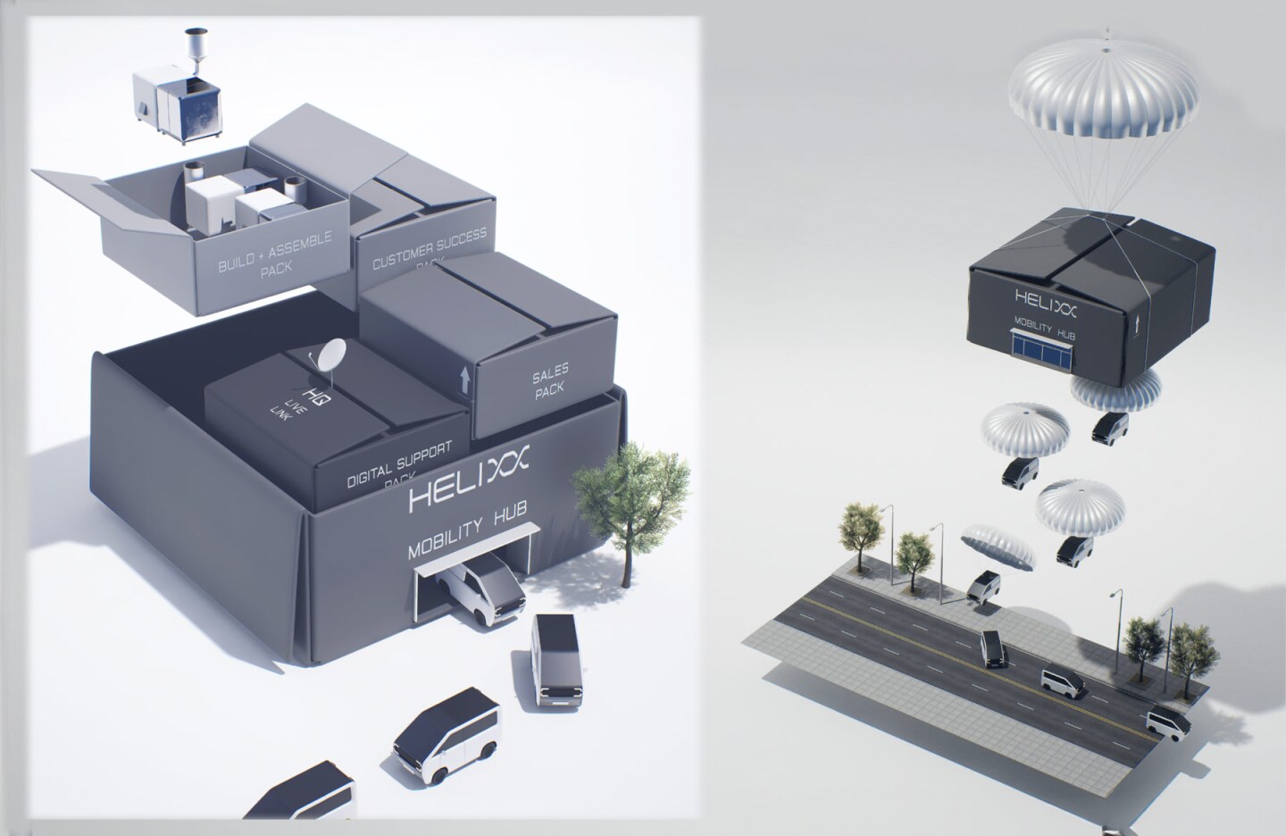 The entire Helixx plan calls for the modular cars and vans to be produced locally using a high-tech computational manufacturing system that enables markets with no EV-manufacturing legacy to create their own e-mobility ecosystems. Helixx claims it can have a Mobility Hub up and running in just 180 days. That is, from initial site survey to producing saleable vehicles in six months.