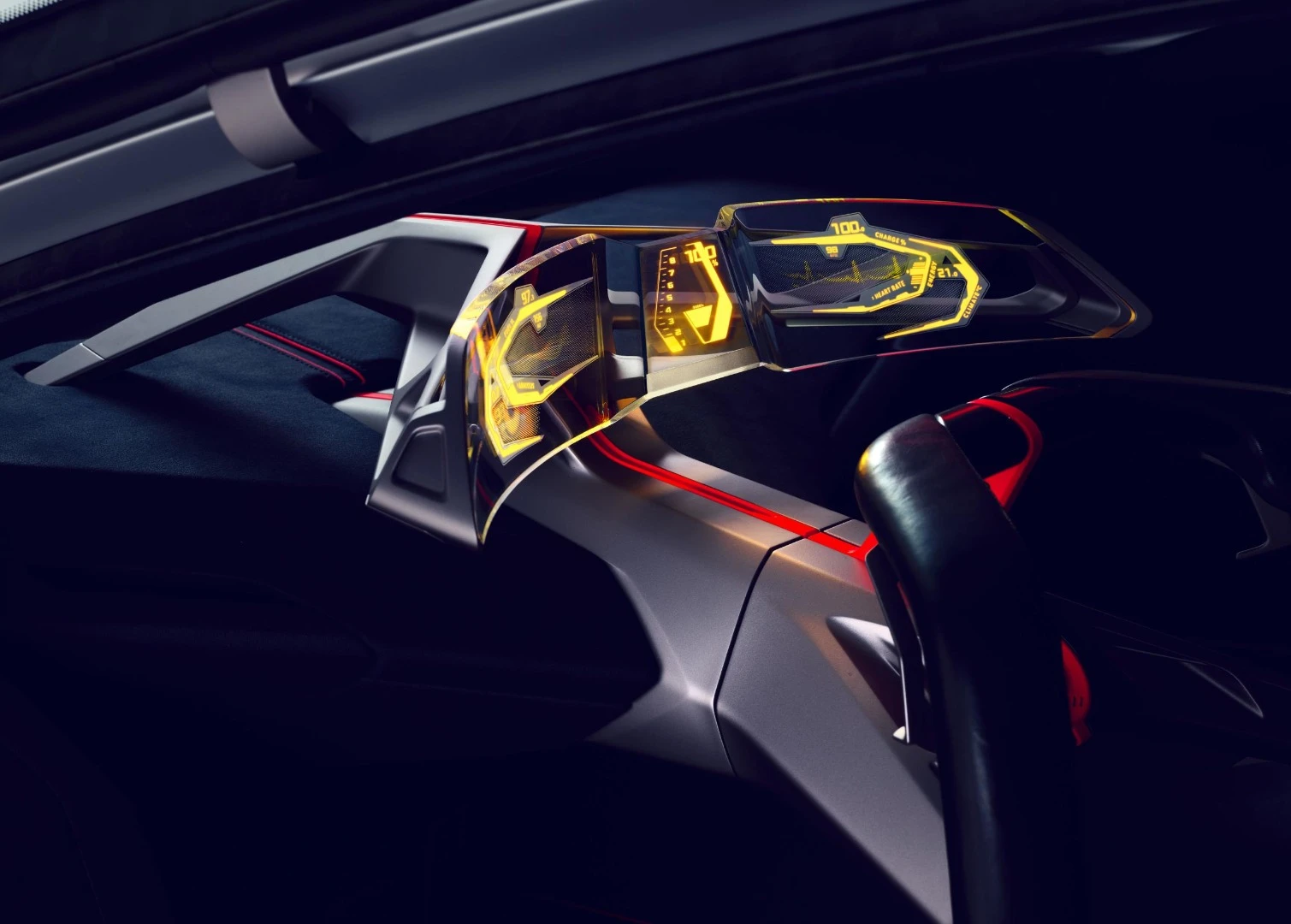 The Vision M Next cockpit wraps and embraces the driver like a glove