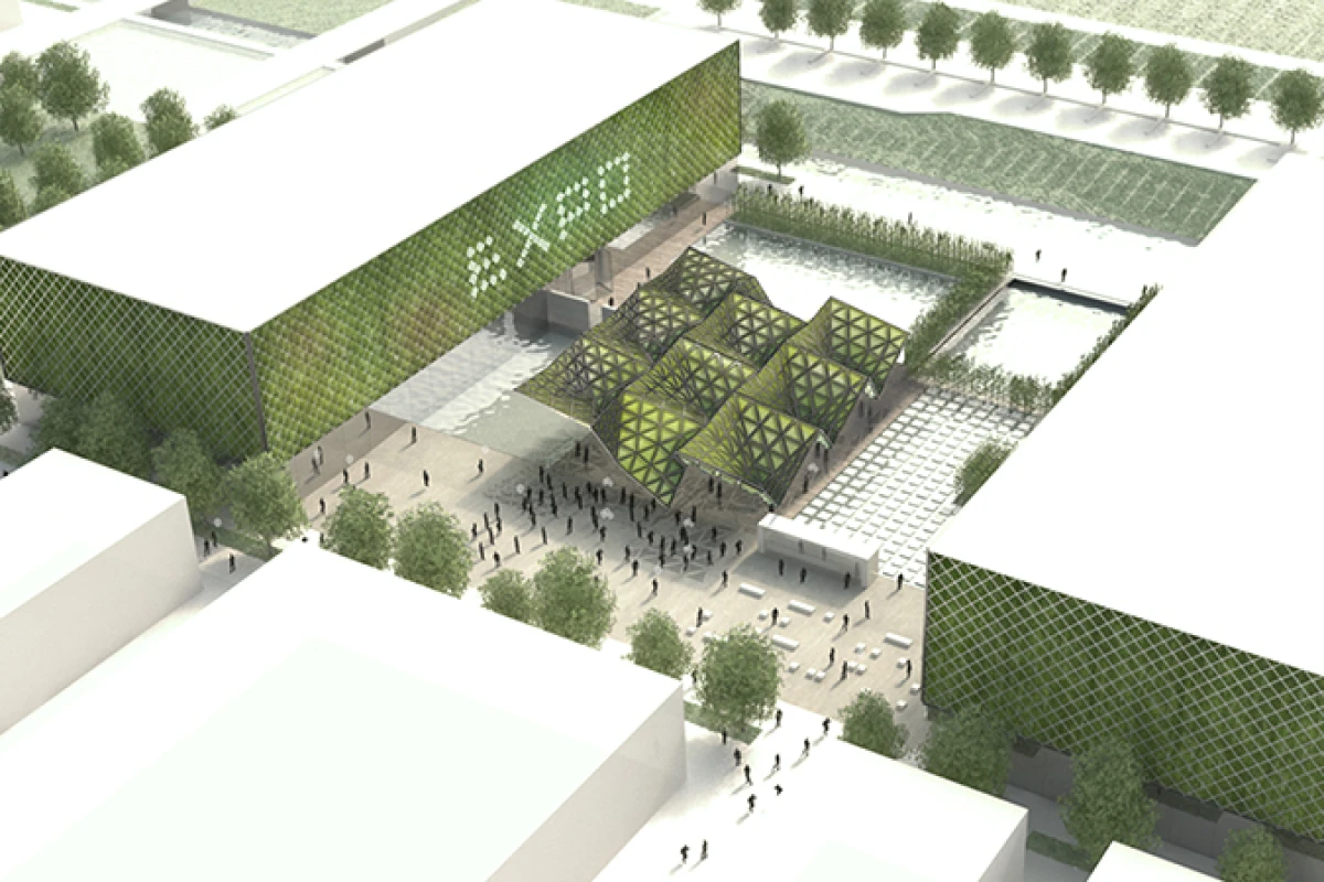 The larger bio-digital urban algae canopy planned for Expo Milan 2015.
