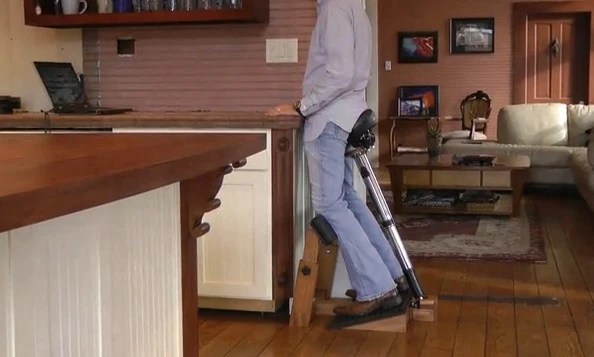 The Standing Task Chair enables you to stand comfortably at any high work surface