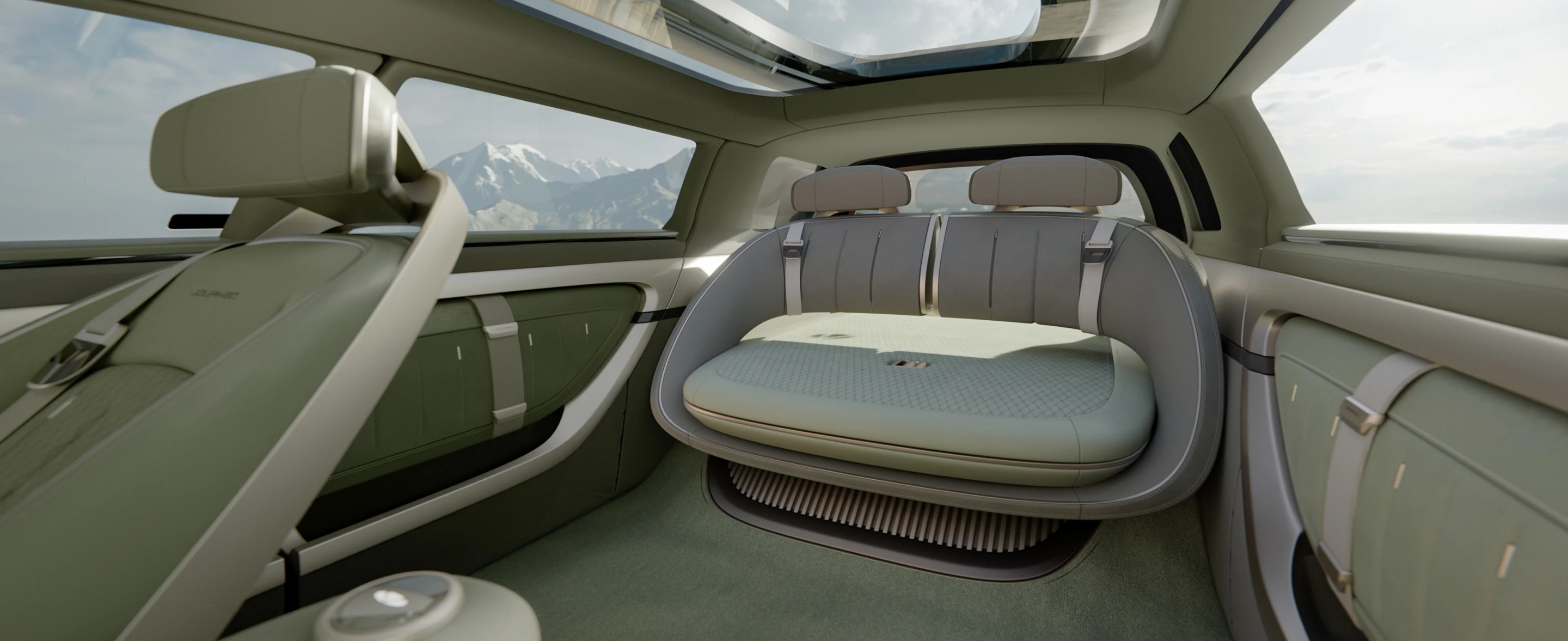 With just four seats in its MPV-like interior, the Journeo concept is roomy even before the interior expands