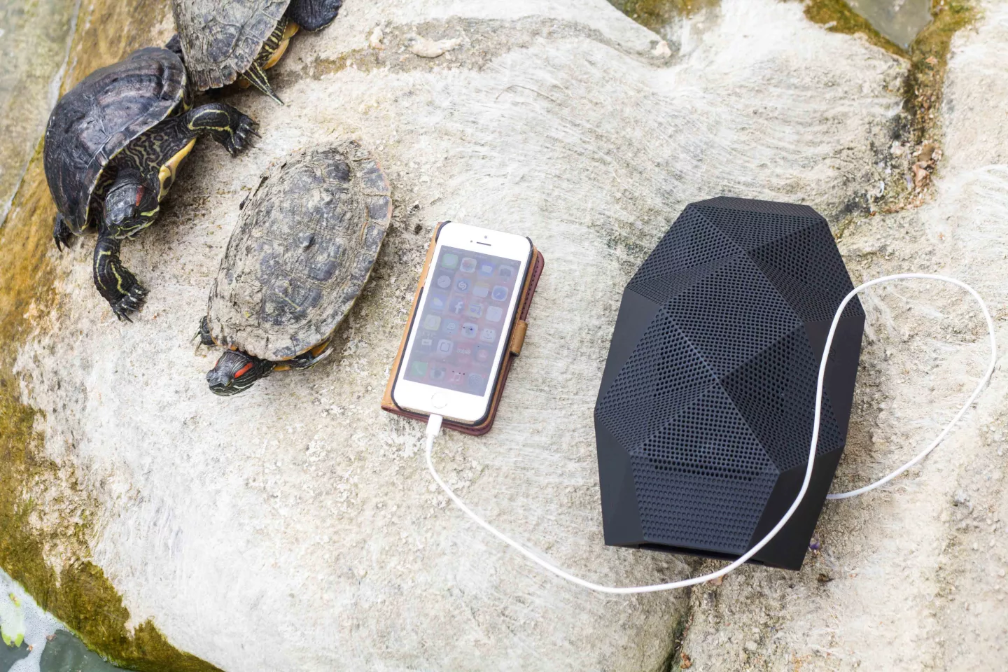 The BIG Turtle Shell can charge devices via a USB output