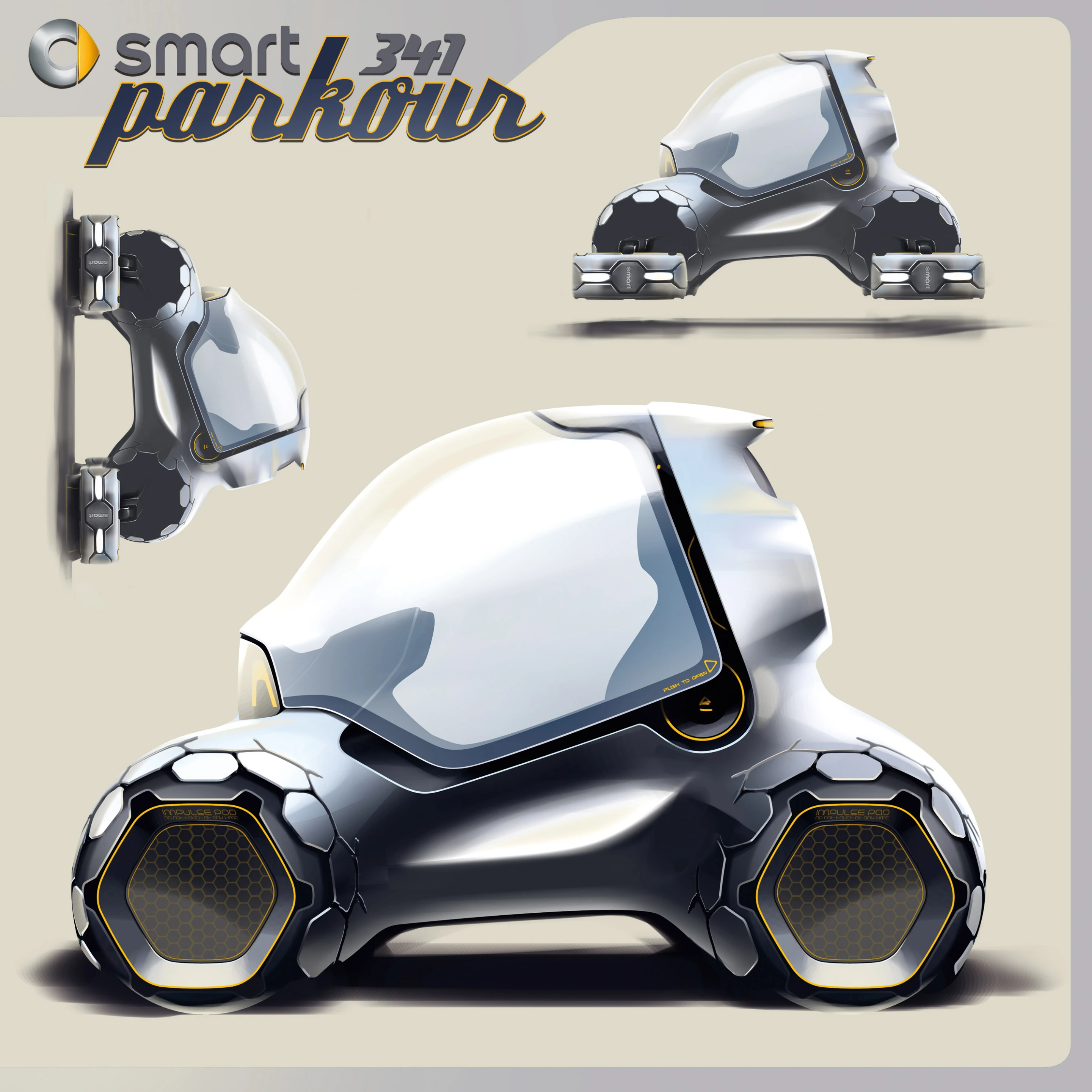 Three-side views of the Smart 341 Parkour (Image: Mercedes-Benz Advanced Design Germany)