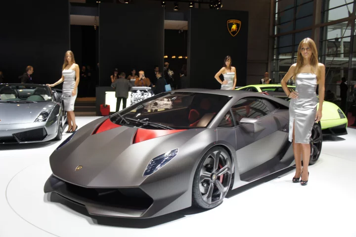 Lamborghini's Sesto Elemento on display at the Paris Motor Show