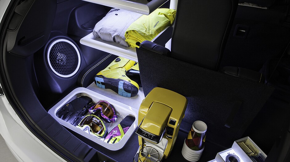 The Outlander Winter Edition has a coffeemaker and gear storage in back