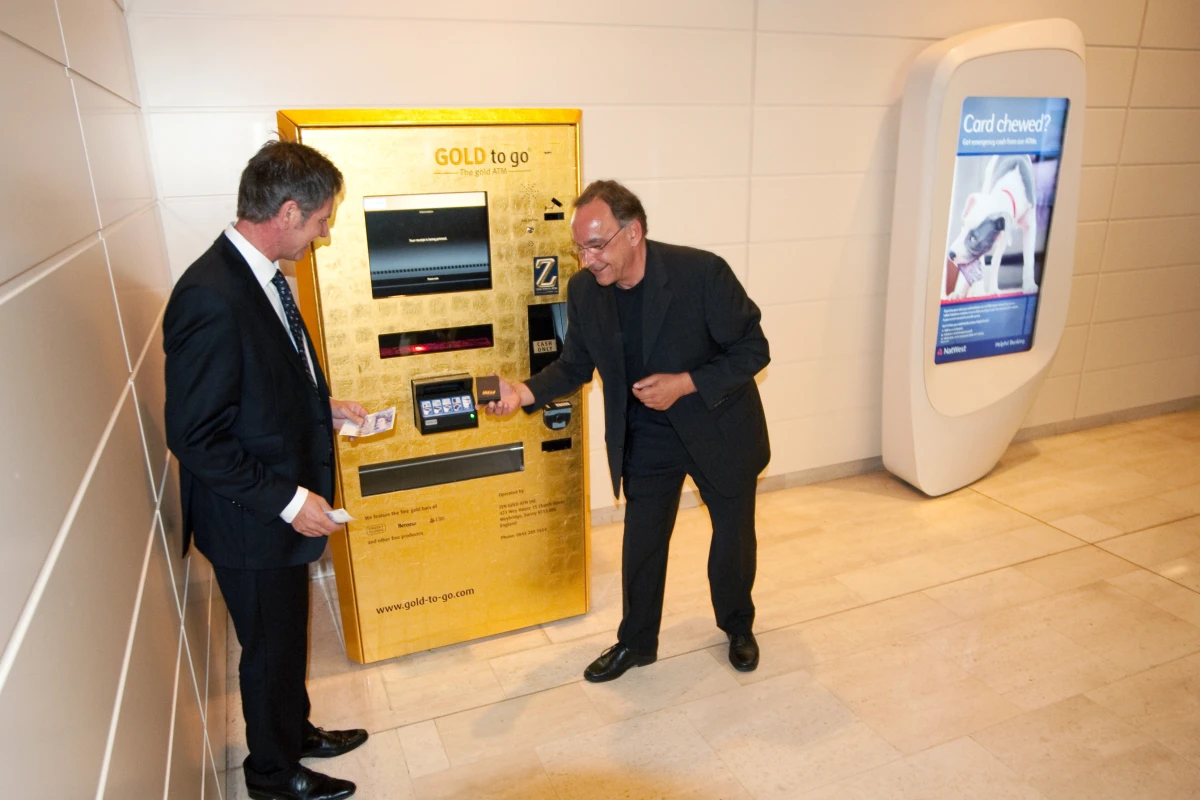 The launch of the latest Gold-to-go ATM, at the Westfield Shopping Centre in London
