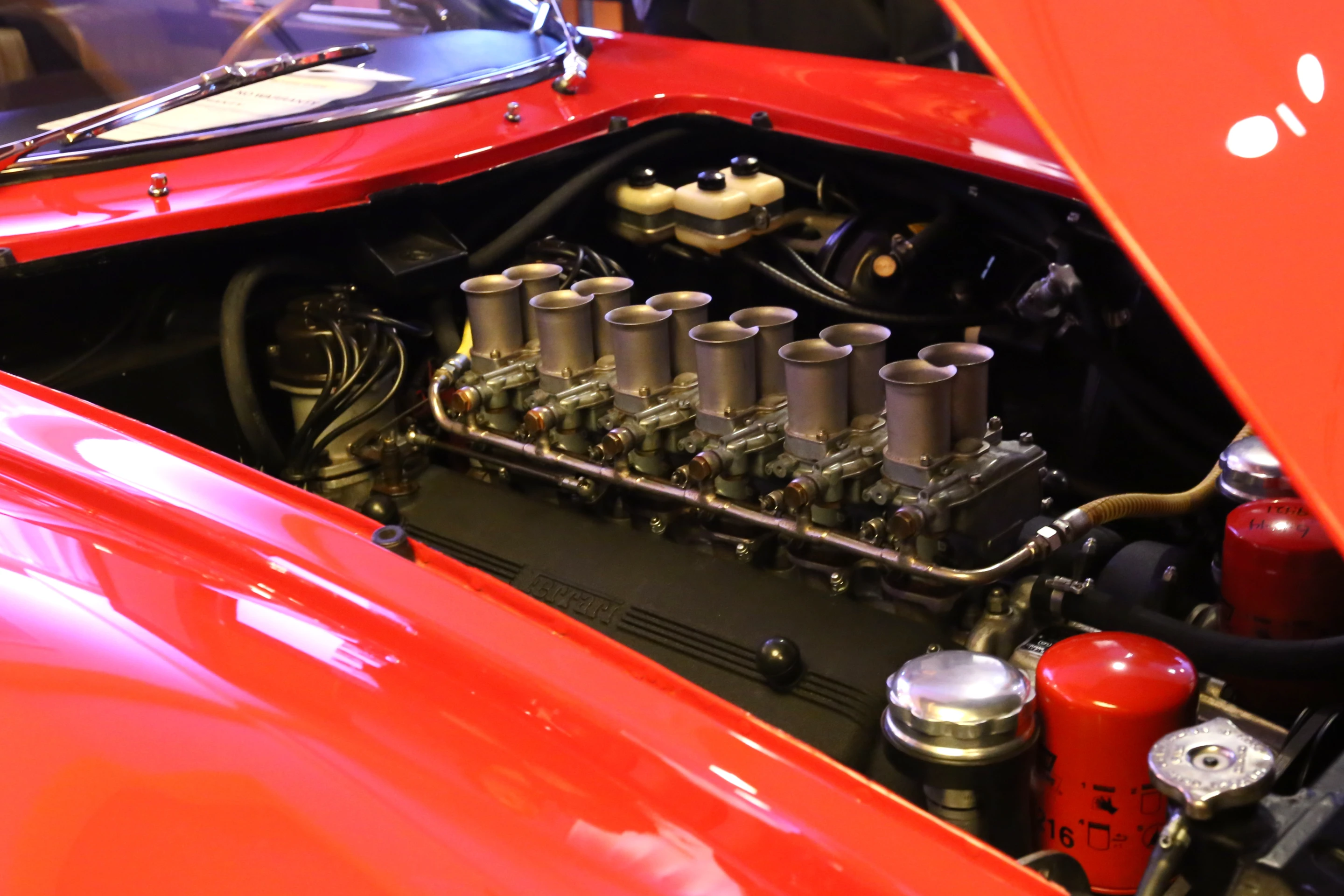 The 1965 Ferrari 275 GTB Competizione Client's pristine engine bay (Photo: Angus MacKenzie/Gizmag.com)